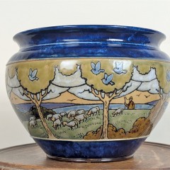 Royal Doulton jardinaire shepherd and sheep