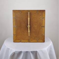 1930's wall clock in oak and brass