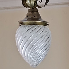 Small arts and crafts ceiling light hammered brass