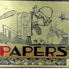 Jazz age newspaper in brass and oak