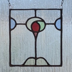 Arts and crafts period leaded glass suncatcher