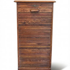 9 drawer oak tambour front filing cabinet
