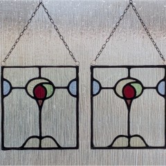 Arts and crafts period leaded glass suncatcher
