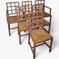  Set of 6 ( 4+2 ) Heals lattice back chairs pale oak