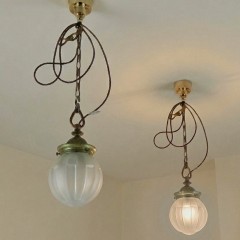 Pr of 1920's art deco ceiling lights