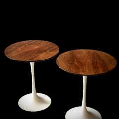 : Pair of Arkana tulip based rosewood side tables
