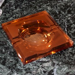 Art Deco mirrored ashtray amber colour in good condition c1930