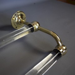Antique Brass and Glass double towel rail.