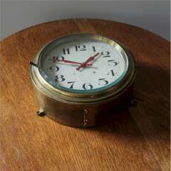 Antique brass Ships clock with  Arabic numerals