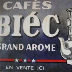 Cafe Biec enamel advertising sign