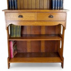 Arts and crafts server / bookcase in golden oak
