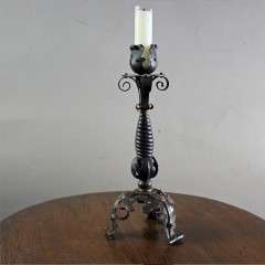 Gothic iron and copper candlestick