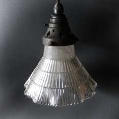 Holophane glass shade with fitting,