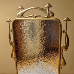 Arts and crafts fireguard in brass