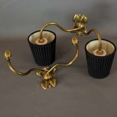 Pair of arts and crafts brass wall lights