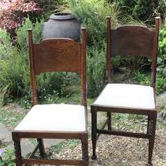 Pair Of Arts And Crafts Oak Chairs By William Birch