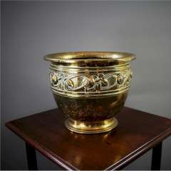 arts and crafts brass bowl with Scottish rose