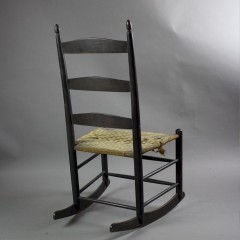 Arts and Crafts Shaker child's rocking chair with woven cloth seat