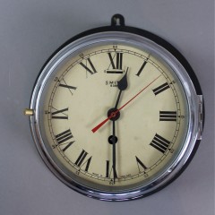 1940's chrome and black ships clock by Smiths