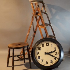 Large Factory clock by Smiths in a metal frame