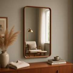 A Teak mid-century wall mirror