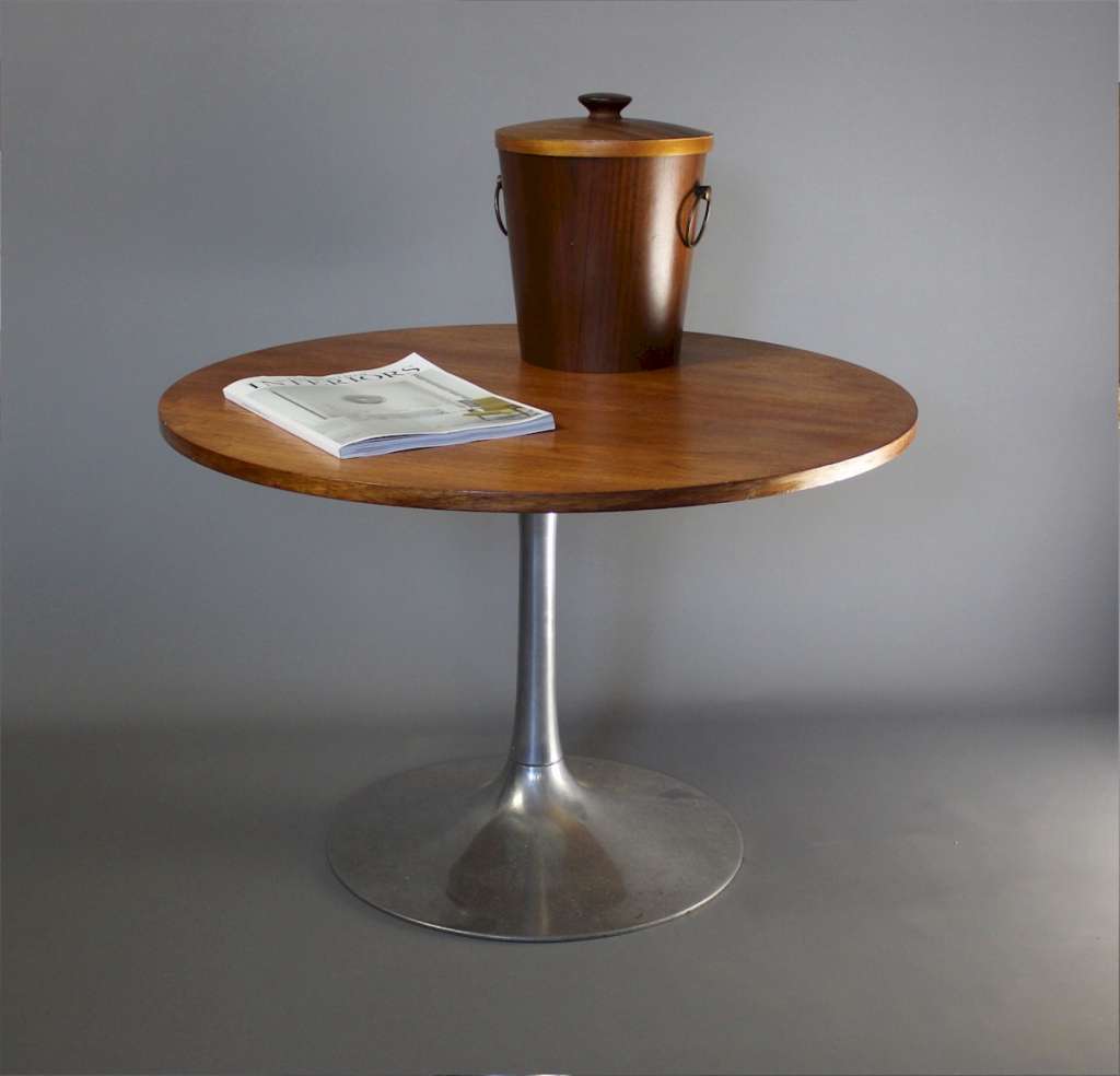 Mid Century Teak circular table on tulip base