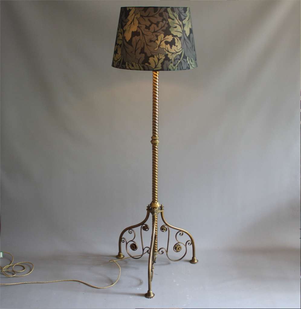Victorian Aesthetic Movement brass floor lamp
