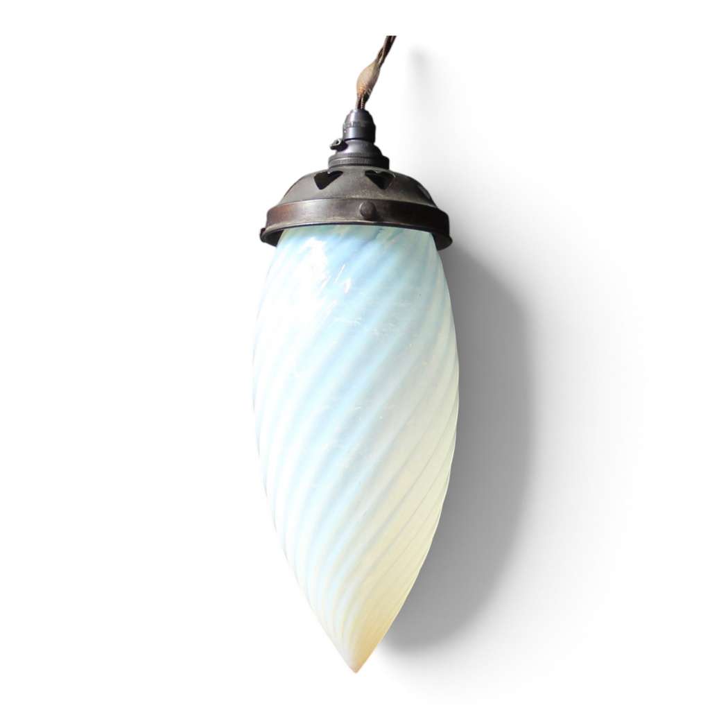 Arts and Crafts opalescent pendant fitting
