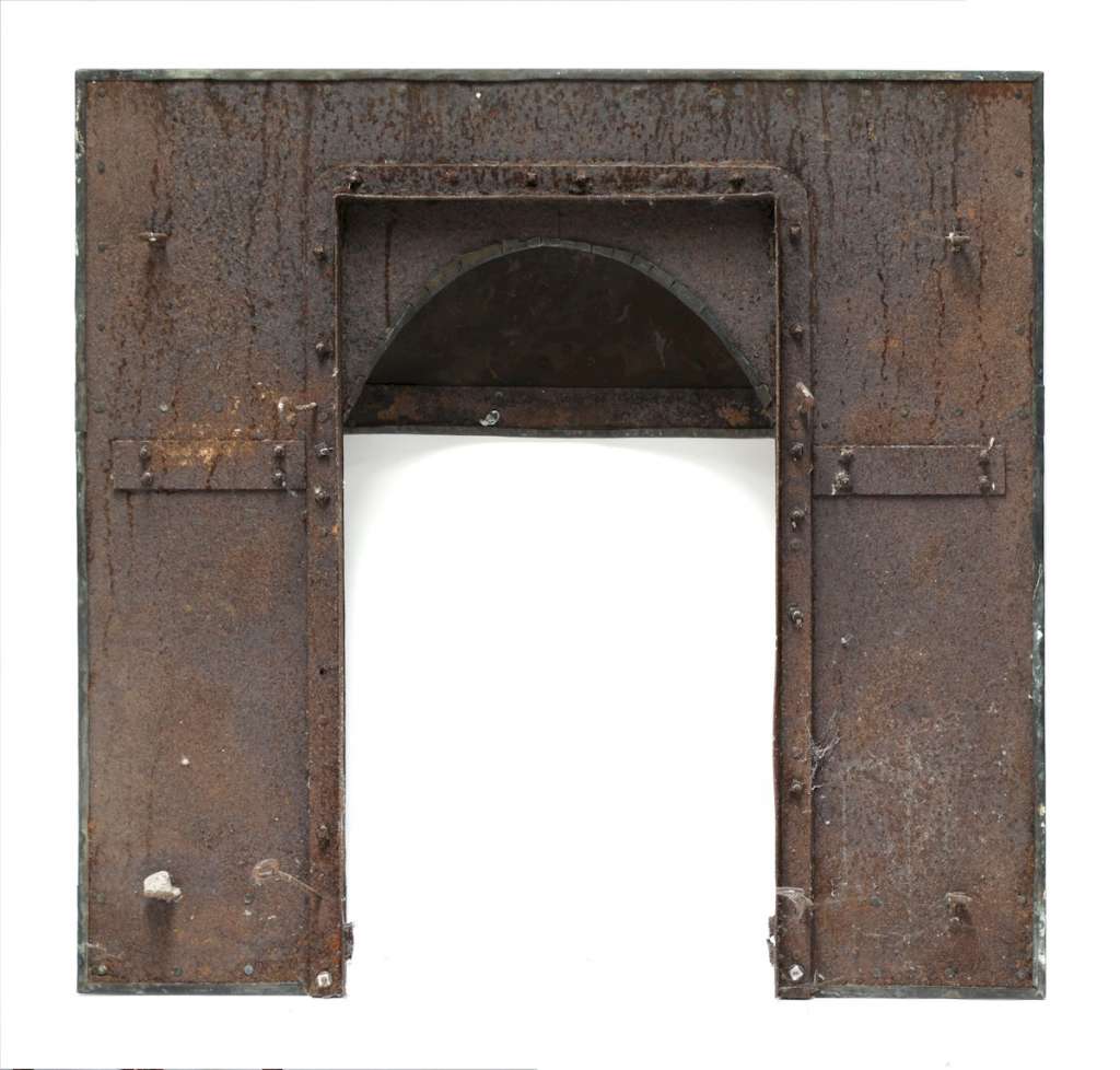 Arts and Crafts verdigris copper fireplace insert LATEST STOCK Art