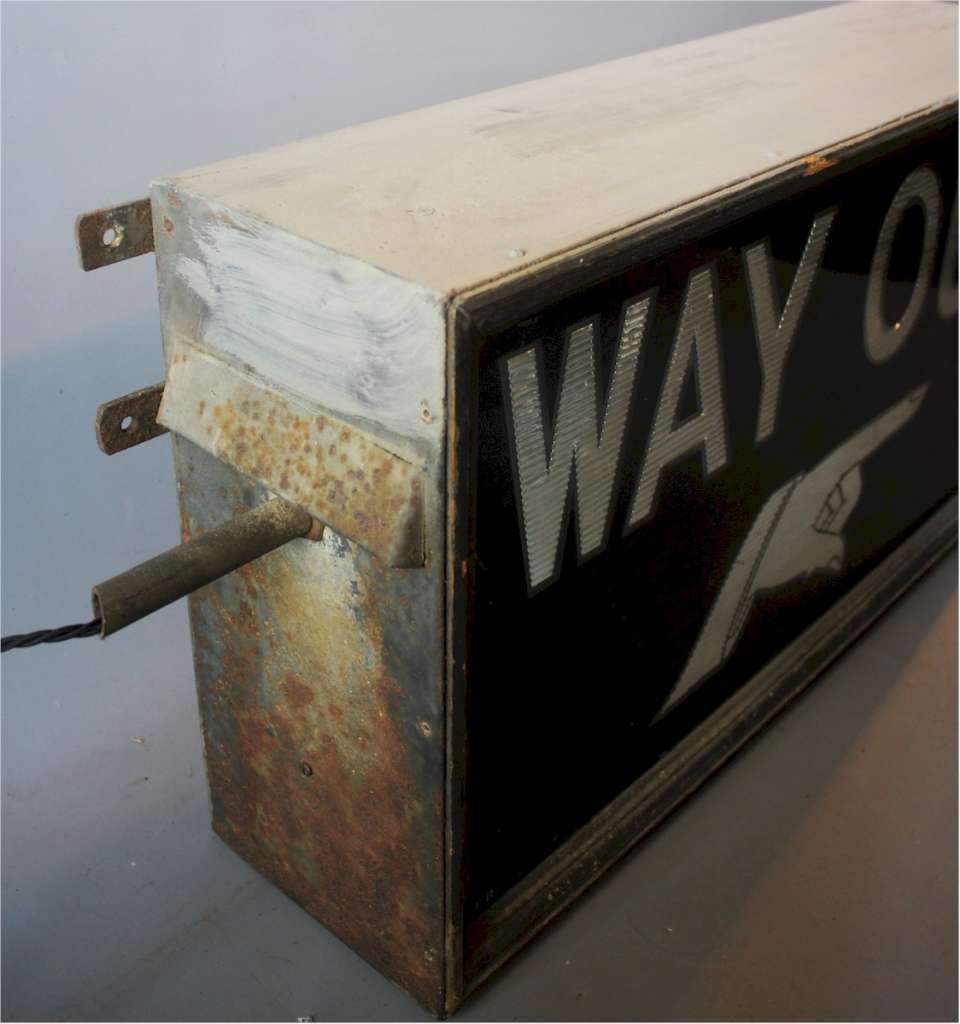 Early 20th century illuminated Way Out sign by Franco W1