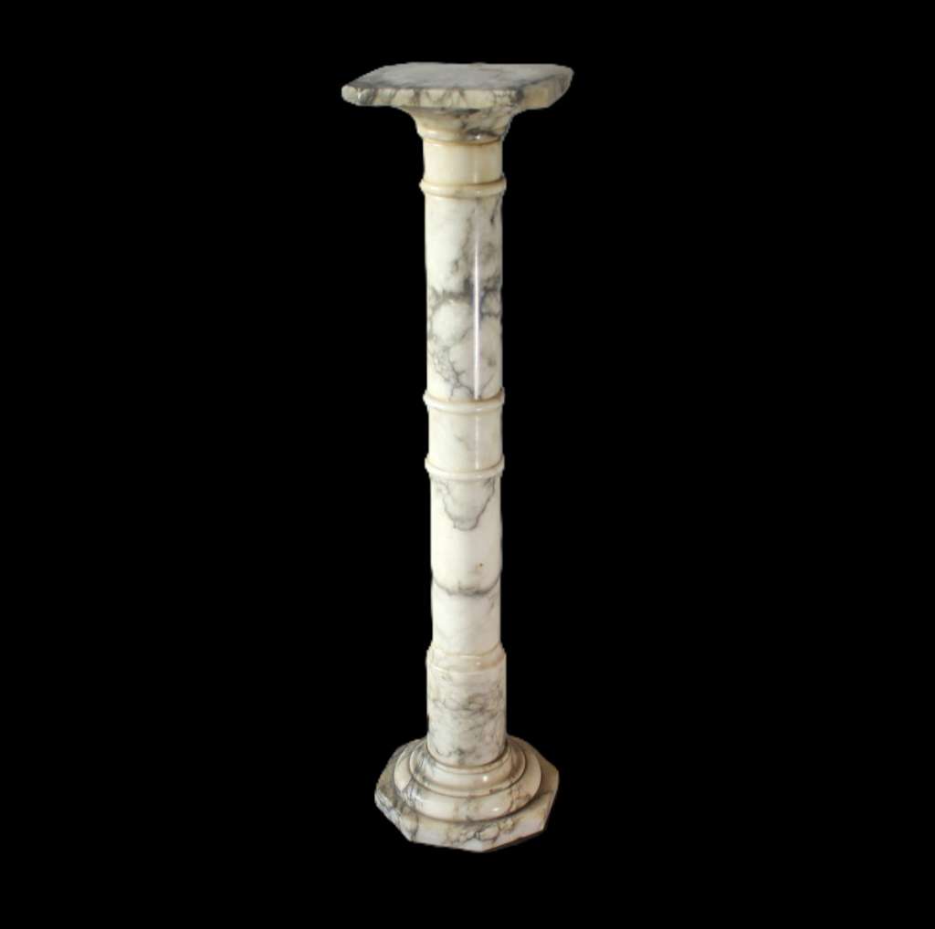 White marble pedestal column