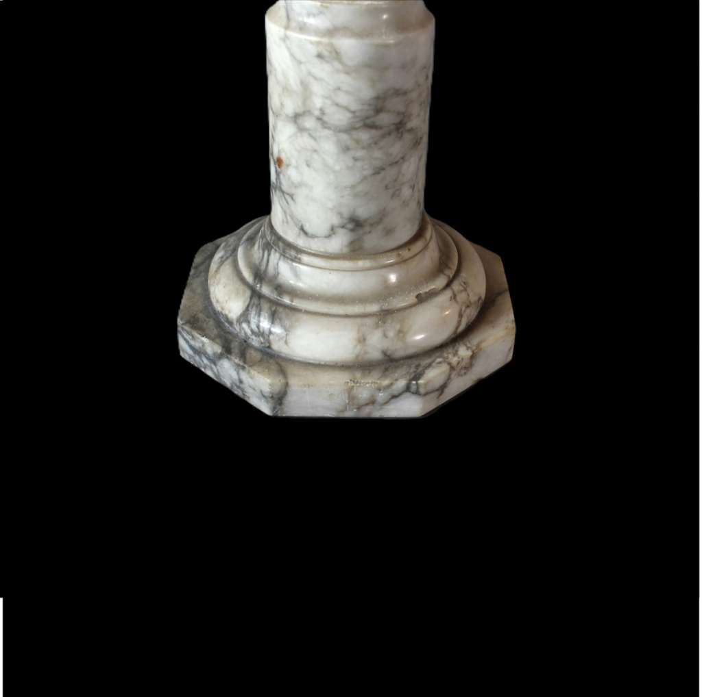 White marble pedestal column