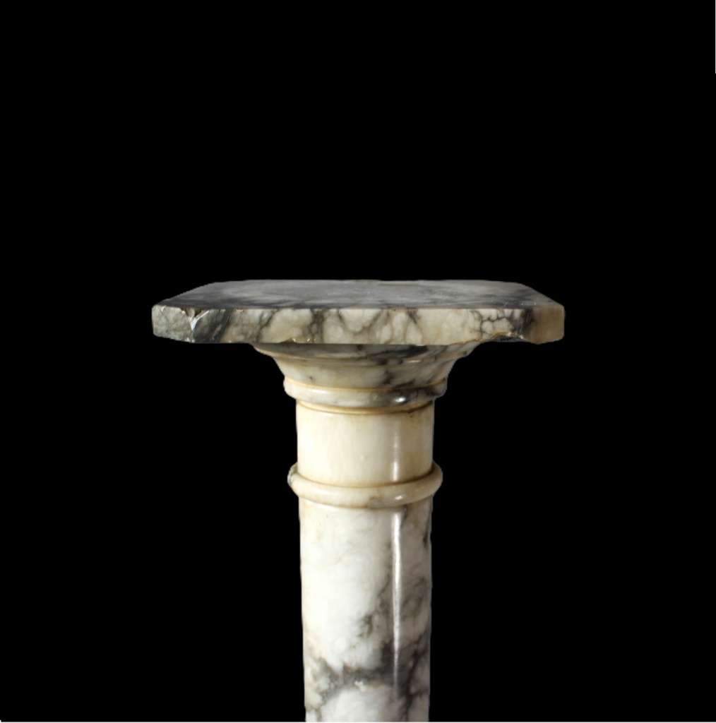 White marble pedestal column