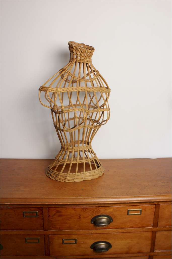 French 1950's female wicker torso